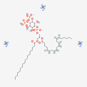 molecular formula C47H94N3O19P3 B1502569 Trisammonium (2R)-2-{[(5Z,8Z,11Z,14Z)-icosa-5,8,11,14-tetraenoyl]oxy}-3-(octadecanoyloxy)propyl (1R,3S)-2,3,6-trihydroxy-4,5-bis[(hydroxyphosphinato)oxy]cyclohexyl phosphate CAS No. 383907-42-4
