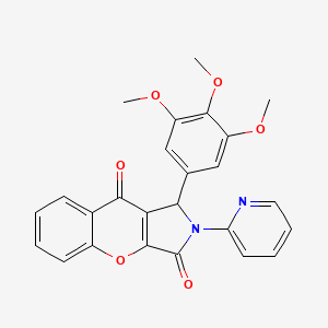 molecular formula C25H20N2O6 B15025698 2-(Pyridin-2-yl)-1-(3,4,5-trimethoxyphenyl)-1,2-dihydrochromeno[2,3-c]pyrrole-3,9-dione 