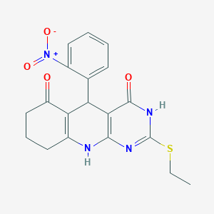 2-(ethylsulfanyl)-5-(2-nitrophenyl)-5,8,9,10-tetrahydropyrimido[4,5-b]quinoline-4,6(3H,7H)-dione