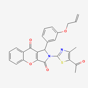 molecular formula C26H20N2O5S B15025740 2-(5-Acetyl-4-methyl-1,3-thiazol-2-yl)-1-[3-(prop-2-en-1-yloxy)phenyl]-1,2-dihydrochromeno[2,3-c]pyrrole-3,9-dione 