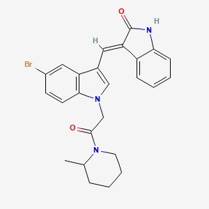 molecular formula C25H24BrN3O2 B15025746 (3E)-3-({5-bromo-1-[2-(2-methylpiperidin-1-yl)-2-oxoethyl]-1H-indol-3-yl}methylidene)-1,3-dihydro-2H-indol-2-one 