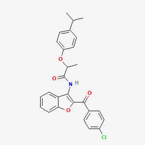 N-{2-[(4-chlorophenyl)carbonyl]-1-benzofuran-3-yl}-2-[4-(propan-2-yl)phenoxy]propanamide