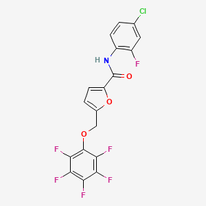 N-(4-chloro-2-fluorophenyl)-5-[(2,3,4,5,6-pentafluorophenoxy)methyl]furan-2-carboxamide