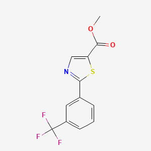 molecular formula C12H8F3NO2S B1502582 Methyl 2-(3-(trifluoromethyl)phenyl)thiazole-5-carboxylate CAS No. 1018975-69-3