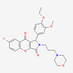 molecular formula C27H29FN2O6 B15025821 1-(4-Ethoxy-3-methoxyphenyl)-7-fluoro-2-[3-(morpholin-4-yl)propyl]-1,2-dihydrochromeno[2,3-c]pyrrole-3,9-dione 