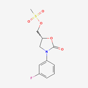 molecular formula C11H12FNO5S B1502584 (5R)-3-(3-Fluorophenyl)-5-[[(methylsulfonyl)oxy]methyl]-2-oxazolidinone CAS No. 380380-55-2