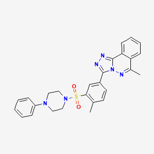 molecular formula C27H26N6O2S B15025859 6-Methyl-3-{4-methyl-3-[(4-phenylpiperazin-1-yl)sulfonyl]phenyl}[1,2,4]triazolo[3,4-a]phthalazine 