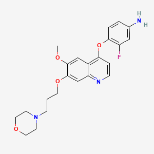 molecular formula C23H26FN3O4 B1502588 3-Fluoro-4-(6-methoxy-7-(3-morpholinopropoxy)quinolin-4-yloxy)aniline 