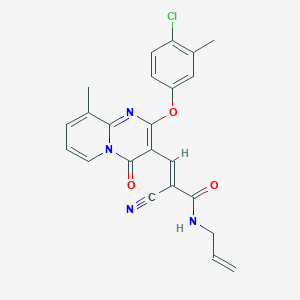 (2E)-3-[2-(4-chloro-3-methylphenoxy)-9-methyl-4-oxo-4H-pyrido[1,2-a]pyrimidin-3-yl]-2-cyano-N-(prop-2-en-1-yl)prop-2-enamide