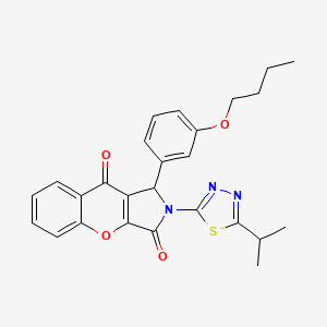 1-(3-Butoxyphenyl)-2-[5-(propan-2-yl)-1,3,4-thiadiazol-2-yl]-1,2-dihydrochromeno[2,3-c]pyrrole-3,9-dione