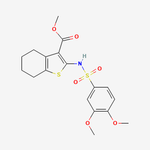 molecular formula C18H21NO6S2 B15025925 Methyl 2-{[(3,4-dimethoxyphenyl)sulfonyl]amino}-4,5,6,7-tetrahydro-1-benzothiophene-3-carboxylate 