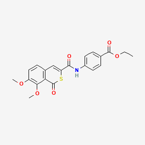 molecular formula C21H19NO6S B15025929 ethyl 4-{[(7,8-dimethoxy-1-oxo-1H-isothiochromen-3-yl)carbonyl]amino}benzoate 