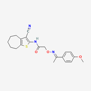 N-(3-cyano-5,6,7,8-tetrahydro-4H-cyclohepta[b]thiophen-2-yl)-2-({[(1E)-1-(4-methoxyphenyl)ethylidene]amino}oxy)acetamide