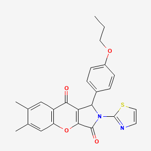 6,7-Dimethyl-1-(4-propoxyphenyl)-2-(1,3-thiazol-2-yl)-1,2-dihydrochromeno[2,3-c]pyrrole-3,9-dione