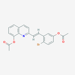 2-{(E)-2-[5-(acetyloxy)-2-bromophenyl]ethenyl}quinolin-8-yl acetate