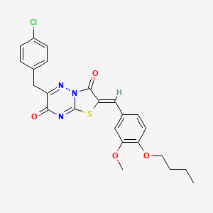 (2Z)-2-(4-butoxy-3-methoxybenzylidene)-6-(4-chlorobenzyl)-7H-[1,3]thiazolo[3,2-b][1,2,4]triazine-3,7(2H)-dione