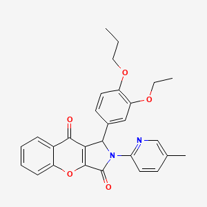 molecular formula C28H26N2O5 B15026049 1-(3-Ethoxy-4-propoxyphenyl)-2-(5-methylpyridin-2-yl)-1,2-dihydrochromeno[2,3-c]pyrrole-3,9-dione 