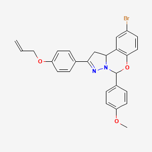 molecular formula C26H23BrN2O3 B15026081 2-[4-(Allyloxy)phenyl]-9-bromo-5-(4-methoxyphenyl)-1,10b-dihydropyrazolo[1,5-c][1,3]benzoxazine 