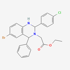 ethyl [6-bromo-2-(4-chlorophenyl)-4-phenyl-1,4-dihydroquinazolin-3(2H)-yl]acetate