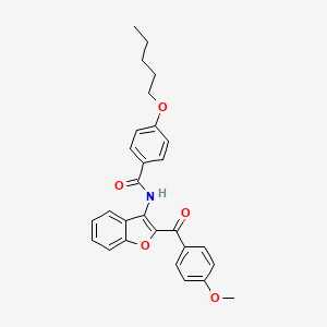 N-[2-(4-methoxybenzoyl)-1-benzofuran-3-yl]-4-(pentyloxy)benzamide