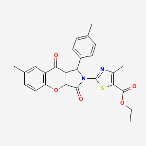 molecular formula C26H22N2O5S B15026126 ethyl 4-methyl-2-[7-methyl-1-(4-methylphenyl)-3,9-dioxo-3,9-dihydrochromeno[2,3-c]pyrrol-2(1H)-yl]-1,3-thiazole-5-carboxylate 