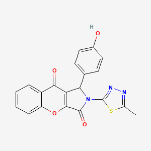 molecular formula C20H13N3O4S B15026148 1-(4-Hydroxyphenyl)-2-(5-methyl-1,3,4-thiadiazol-2-yl)-1,2-dihydrochromeno[2,3-c]pyrrole-3,9-dione 