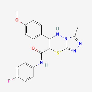 molecular formula C19H18FN5O2S B15026156 N-(4-fluorophenyl)-6-(4-methoxyphenyl)-3-methyl-6,7-dihydro-5H-[1,2,4]triazolo[3,4-b][1,3,4]thiadiazine-7-carboxamide 