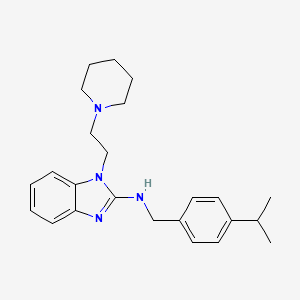 molecular formula C24H32N4 B15026165 1-[2-(piperidin-1-yl)ethyl]-N-[4-(propan-2-yl)benzyl]-1H-benzimidazol-2-amine 