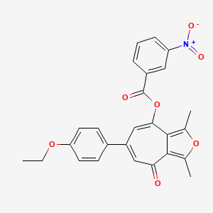 6-(4-ethoxyphenyl)-1,3-dimethyl-4-oxo-4H-cyclohepta[c]furan-8-yl 3-nitrobenzoate