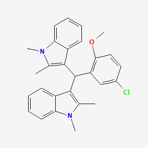 3-[(5-chloro-2-methoxyphenyl)(1,2-dimethyl-1H-indol-3-yl)methyl]-1,2-dimethyl-1H-indole