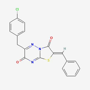 molecular formula C19H12ClN3O2S B15026193 (2Z)-2-benzylidene-6-(4-chlorobenzyl)-7H-[1,3]thiazolo[3,2-b][1,2,4]triazine-3,7(2H)-dione 