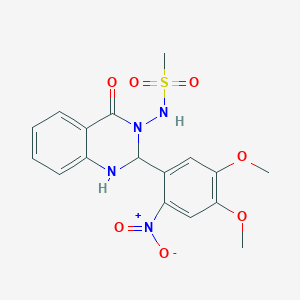 molecular formula C17H18N4O7S B15026196 N-[2-(4,5-dimethoxy-2-nitrophenyl)-4-oxo-1,4-dihydroquinazolin-3(2H)-yl]methanesulfonamide 