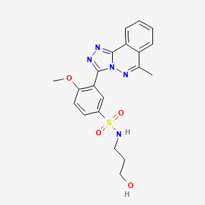 molecular formula C20H21N5O4S B15026231 N-(3-hydroxypropyl)-4-methoxy-3-(6-methyl[1,2,4]triazolo[3,4-a]phthalazin-3-yl)benzenesulfonamide 