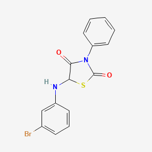 molecular formula C15H11BrN2O2S B15026234 5-[(3-Bromophenyl)amino]-3-phenyl-1,3-thiazolidine-2,4-dione 