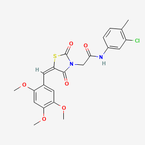 N-(3-chloro-4-methylphenyl)-2-[(5E)-2,4-dioxo-5-[(2,4,5-trimethoxyphenyl)methylidene]-1,3-thiazolidin-3-yl]acetamide