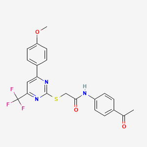 N-(4-acetylphenyl)-2-{[4-(4-methoxyphenyl)-6-(trifluoromethyl)pyrimidin-2-yl]sulfanyl}acetamide