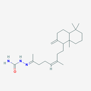 molecular formula C24H41N3O B15026289 (2E)-2-[(5Z)-6-methyl-8-(5,5,8a-trimethyl-2-methylidenedecahydronaphthalen-1-yl)oct-5-en-2-ylidene]hydrazinecarboxamide 