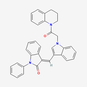 (3E)-3-({1-[2-(3,4-dihydroquinolin-1(2H)-yl)-2-oxoethyl]-1H-indol-3-yl}methylidene)-1-phenyl-1,3-dihydro-2H-indol-2-one