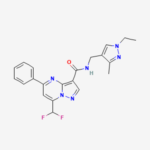 7-(difluoromethyl)-N-[(1-ethyl-3-methyl-1H-pyrazol-4-yl)methyl]-5-phenylpyrazolo[1,5-a]pyrimidine-3-carboxamide