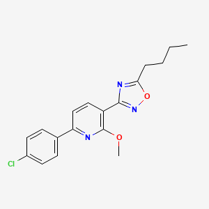 molecular formula C18H18ClN3O2 B15026328 3-(5-Butyl-1,2,4-oxadiazol-3-yl)-6-(4-chlorophenyl)-2-methoxypyridine 