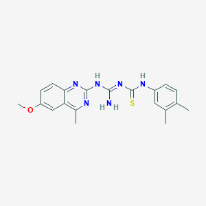 1-(3,4-dimethylphenyl)-3-[N-(6-methoxy-4-methylquinazolin-2-yl)carbamimidoyl]thiourea