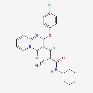 (2E)-3-[2-(4-chlorophenoxy)-4-oxo-4H-pyrido[1,2-a]pyrimidin-3-yl]-2-cyano-N-cyclohexylprop-2-enamide