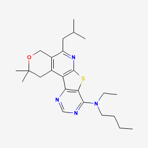 N-butyl-N-ethyl-4,4-dimethyl-8-(2-methylpropyl)-5-oxa-11-thia-9,14,16-triazatetracyclo[8.7.0.02,7.012,17]heptadeca-1(10),2(7),8,12(17),13,15-hexaen-13-amine