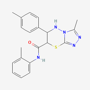 molecular formula C20H21N5OS B15026392 3-methyl-N-(2-methylphenyl)-6-(4-methylphenyl)-6,7-dihydro-5H-[1,2,4]triazolo[3,4-b][1,3,4]thiadiazine-7-carboxamide 