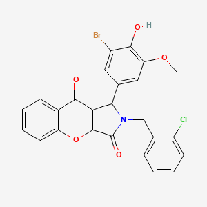 molecular formula C25H17BrClNO5 B15026413 1-(3-Bromo-4-hydroxy-5-methoxyphenyl)-2-(2-chlorobenzyl)-1,2-dihydrochromeno[2,3-c]pyrrole-3,9-dione 