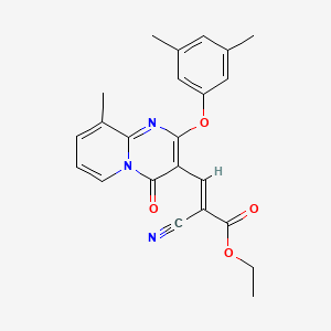 ethyl (2E)-2-cyano-3-[2-(3,5-dimethylphenoxy)-9-methyl-4-oxo-4H-pyrido[1,2-a]pyrimidin-3-yl]prop-2-enoate