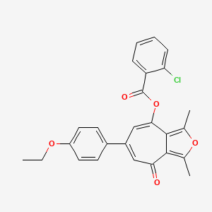 6-(4-ethoxyphenyl)-1,3-dimethyl-4-oxo-4H-cyclohepta[c]furan-8-yl 2-chlorobenzoate