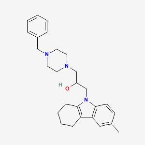 molecular formula C27H35N3O B15026464 1-(4-benzylpiperazin-1-yl)-3-(6-methyl-1,2,3,4-tetrahydro-9H-carbazol-9-yl)propan-2-ol 