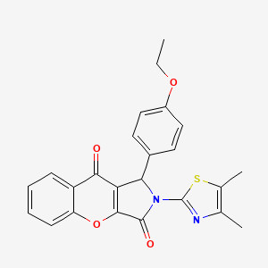 molecular formula C24H20N2O4S B15026500 2-(4,5-Dimethyl-1,3-thiazol-2-yl)-1-(4-ethoxyphenyl)-1,2-dihydrochromeno[2,3-c]pyrrole-3,9-dione 