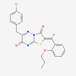 (2Z)-6-(4-chlorobenzyl)-2-(2-propoxybenzylidene)-7H-[1,3]thiazolo[3,2-b][1,2,4]triazine-3,7(2H)-dione